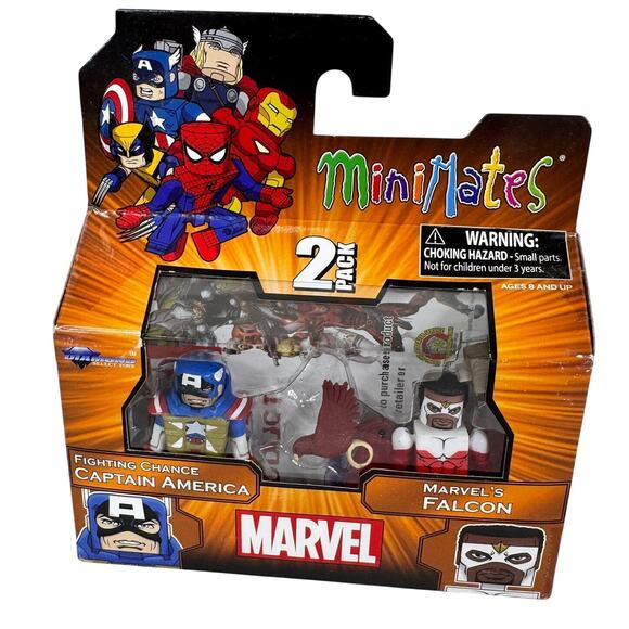 5 for $25| Marvel Minimates Fighting Chance Captain America &‎ Falcon TRU - Picture 1 of 8